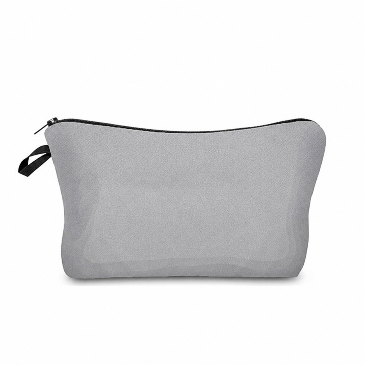 Polyester Cosmetic Travel Zipper Pouch — Silver