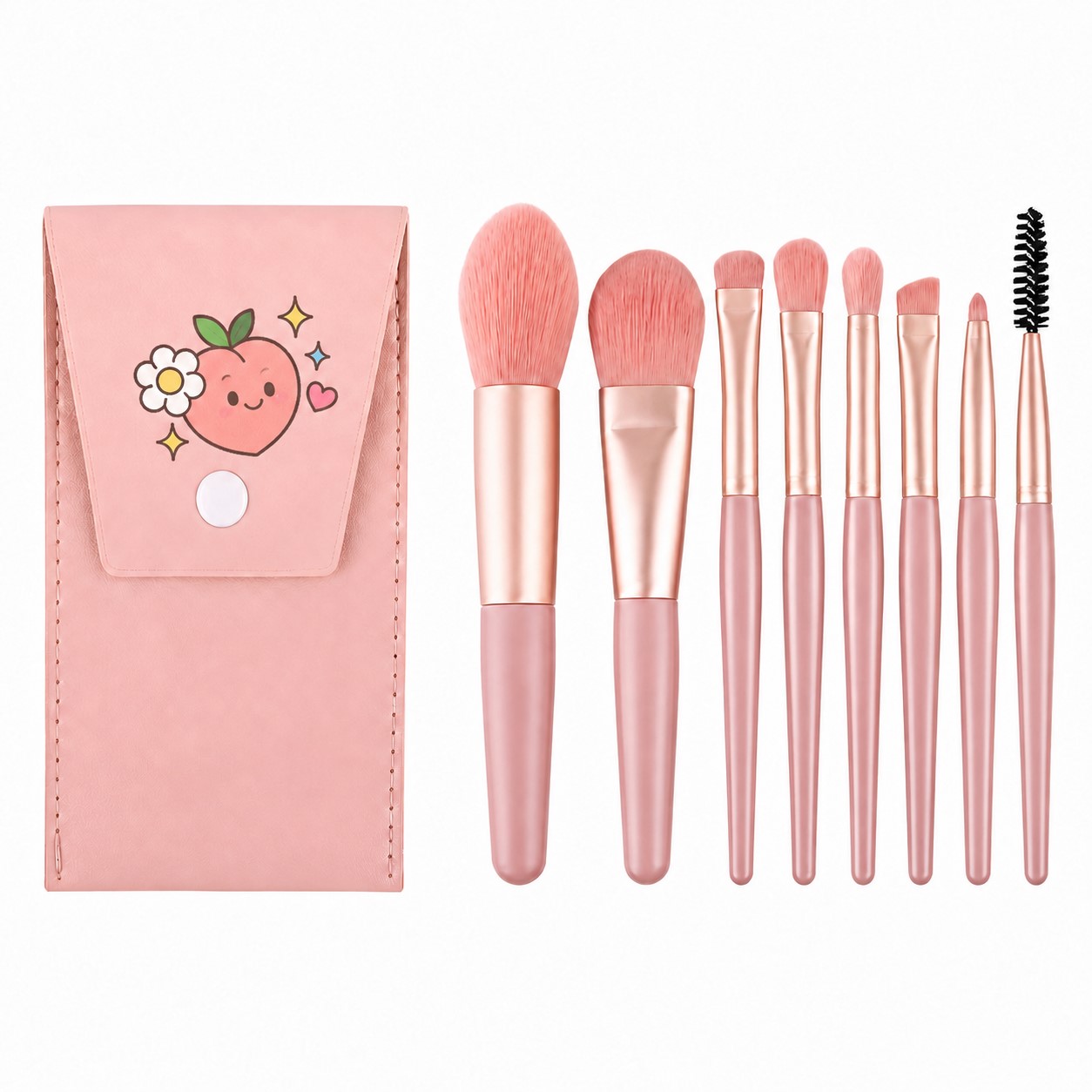 Eight Piece Synthetic Makeup Brush Set