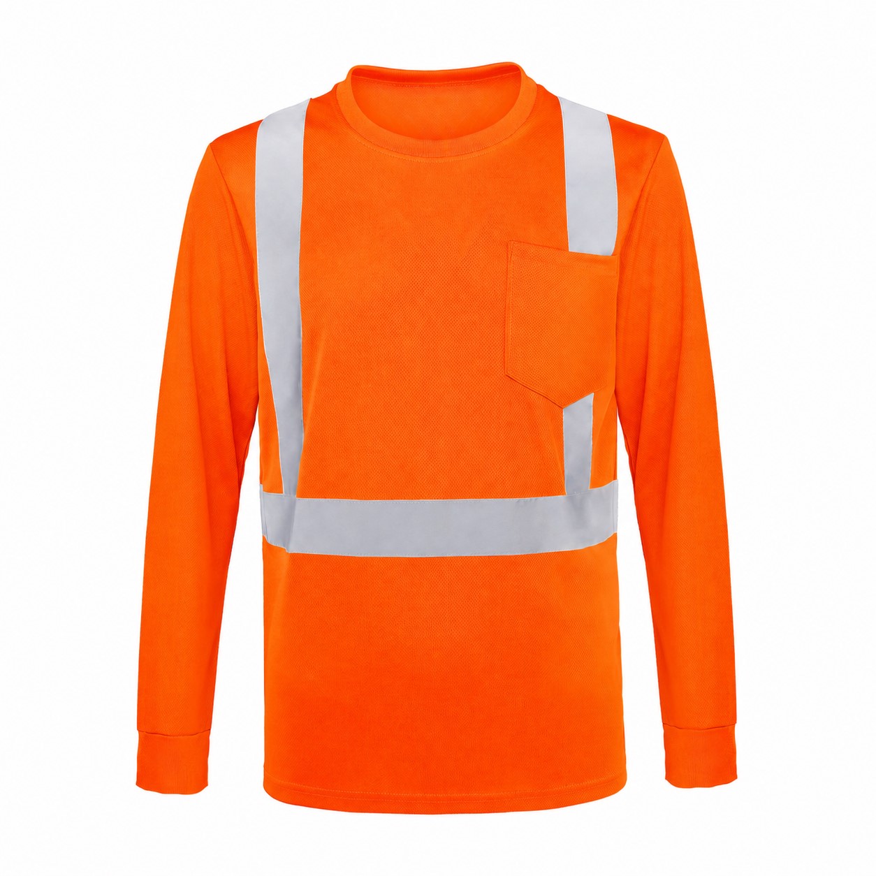 Polyester T-Shirt — Safety Orange/Reflective Silver