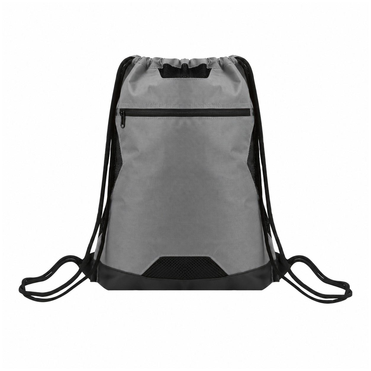 PU Bottom Drawstring Sport Sack — Gray