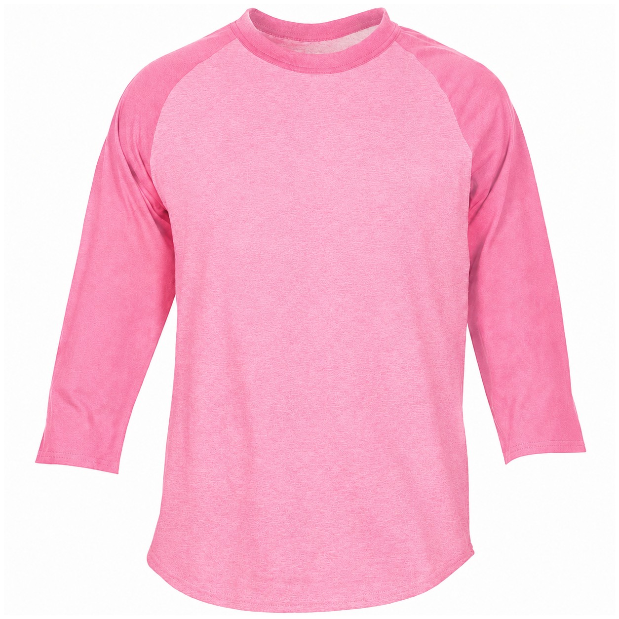 Cotton Colorblock Baseball Sleeve Shirt — Pink