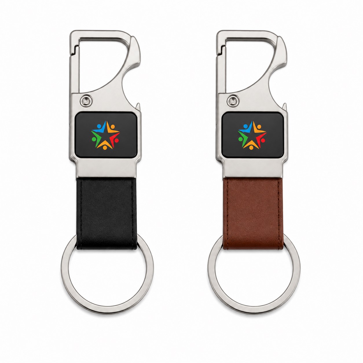 Zinc Alloy Bottle Opener Carabiner Keychain — view 1