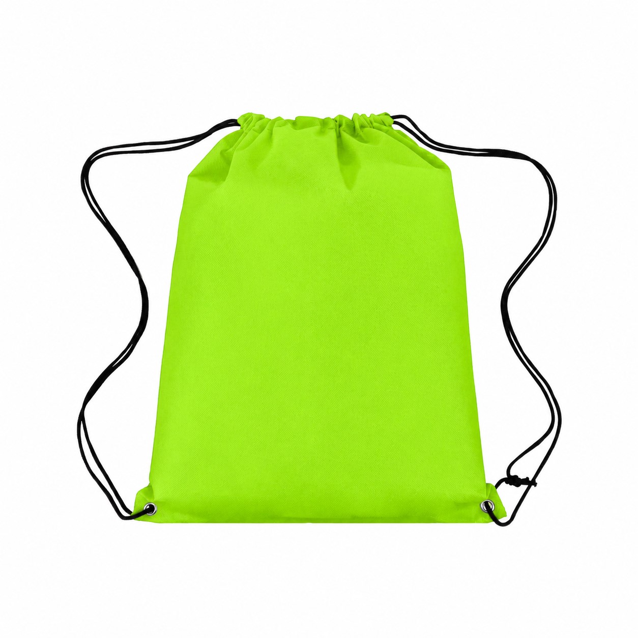 Non-Woven Drawstring Backpack With Metal Grommets — Lime Green