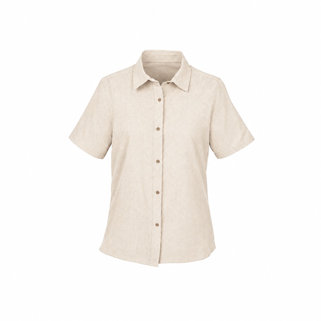 Collared Cotton Workwear Shirt — Beige
