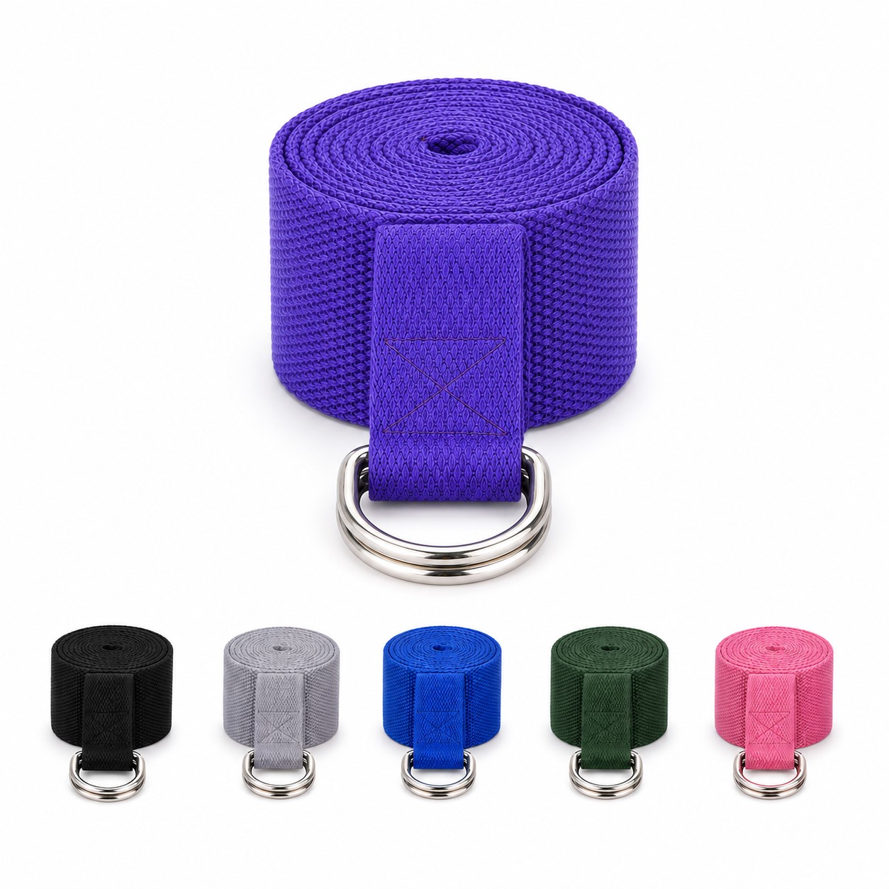 Adjustable Polyester Cotton Yoga Stretch Strap