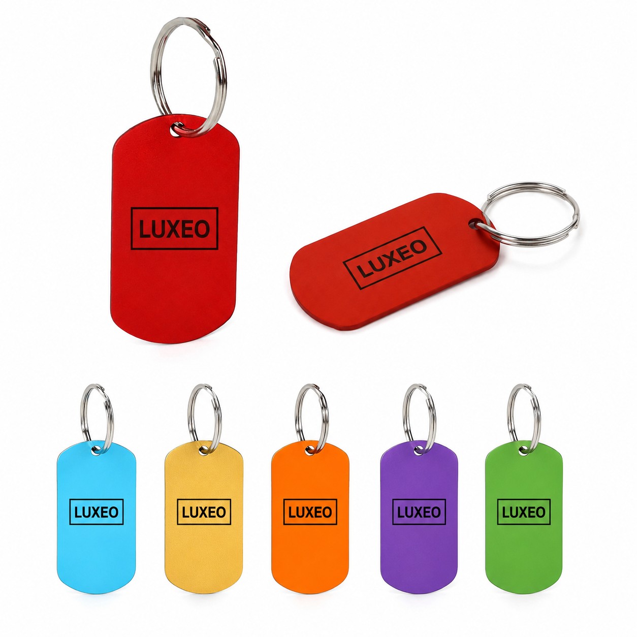 Aluminum Dog Tag Keychain