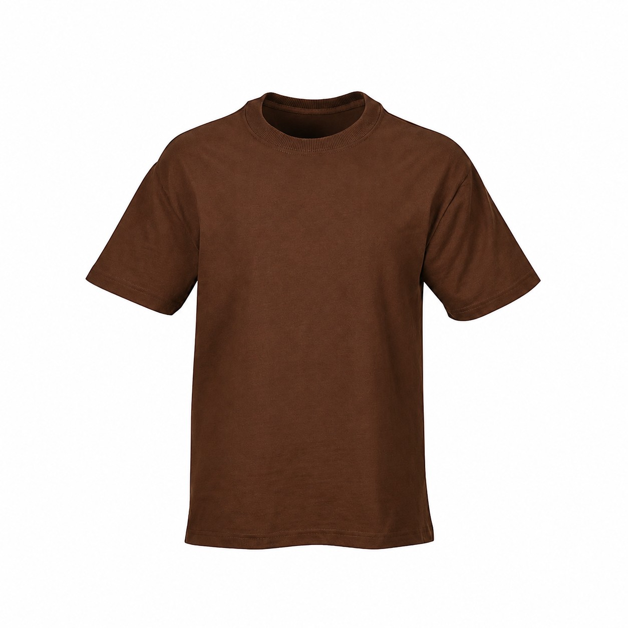 Heavyweight Cotton Polyester Crewneck Shirt — Brown