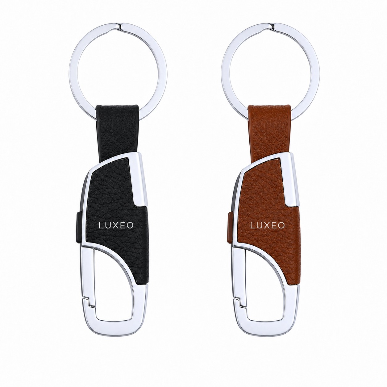 Stainless Steel PU Car Keychain With Hook
