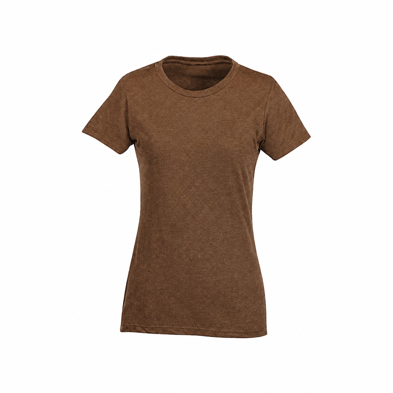 Ladies Cotton Polyester Crew Tee — Brown