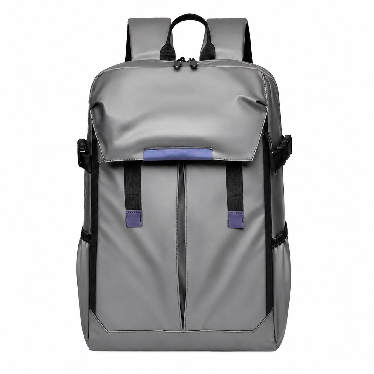 Motorcycle Backpack With Helmet Holder — Gray