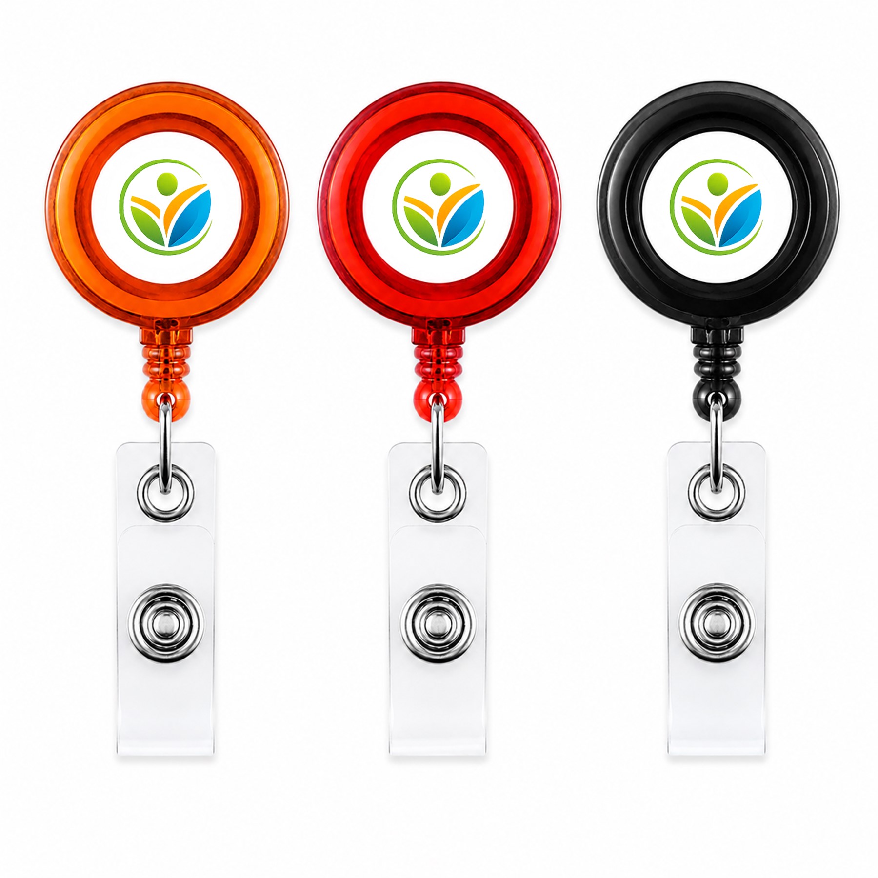 Round ABS ID Badge Reel With Belt Clip — view 1