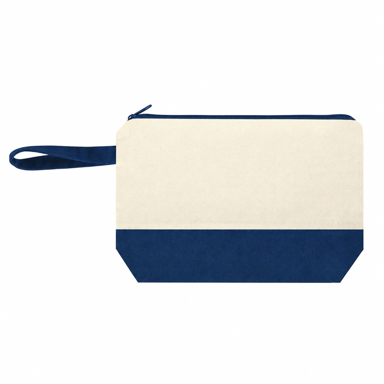 Canvas Carry Handles Makeup Bag — Navy Blue