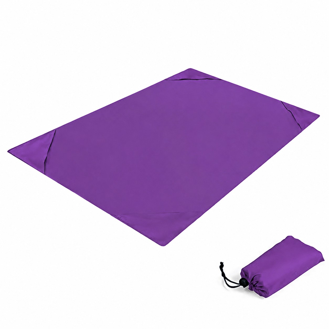 Foldable Polyester Beach Blanket — Purple
