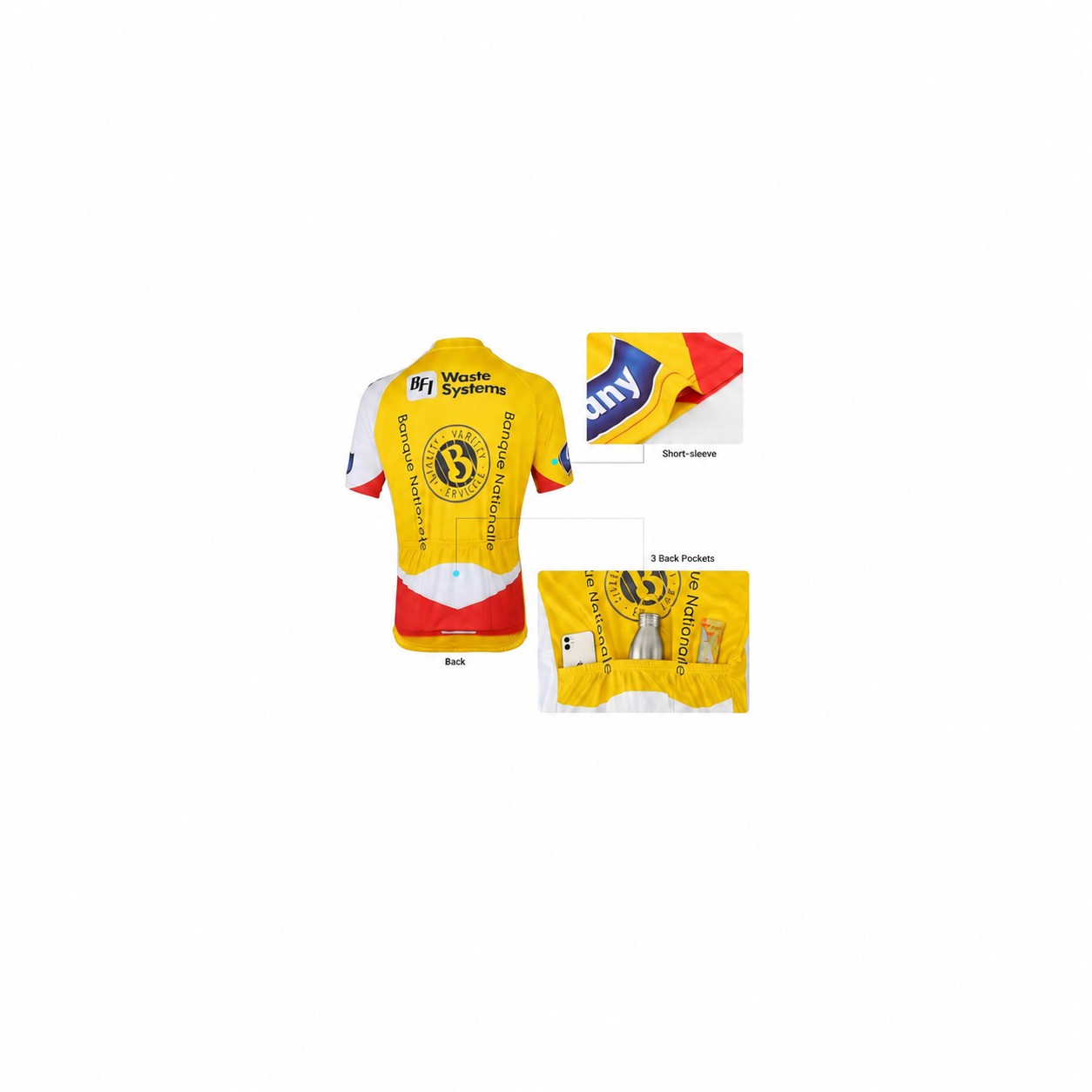 Mesh Polyester Cycling Team Jersey — Yellow