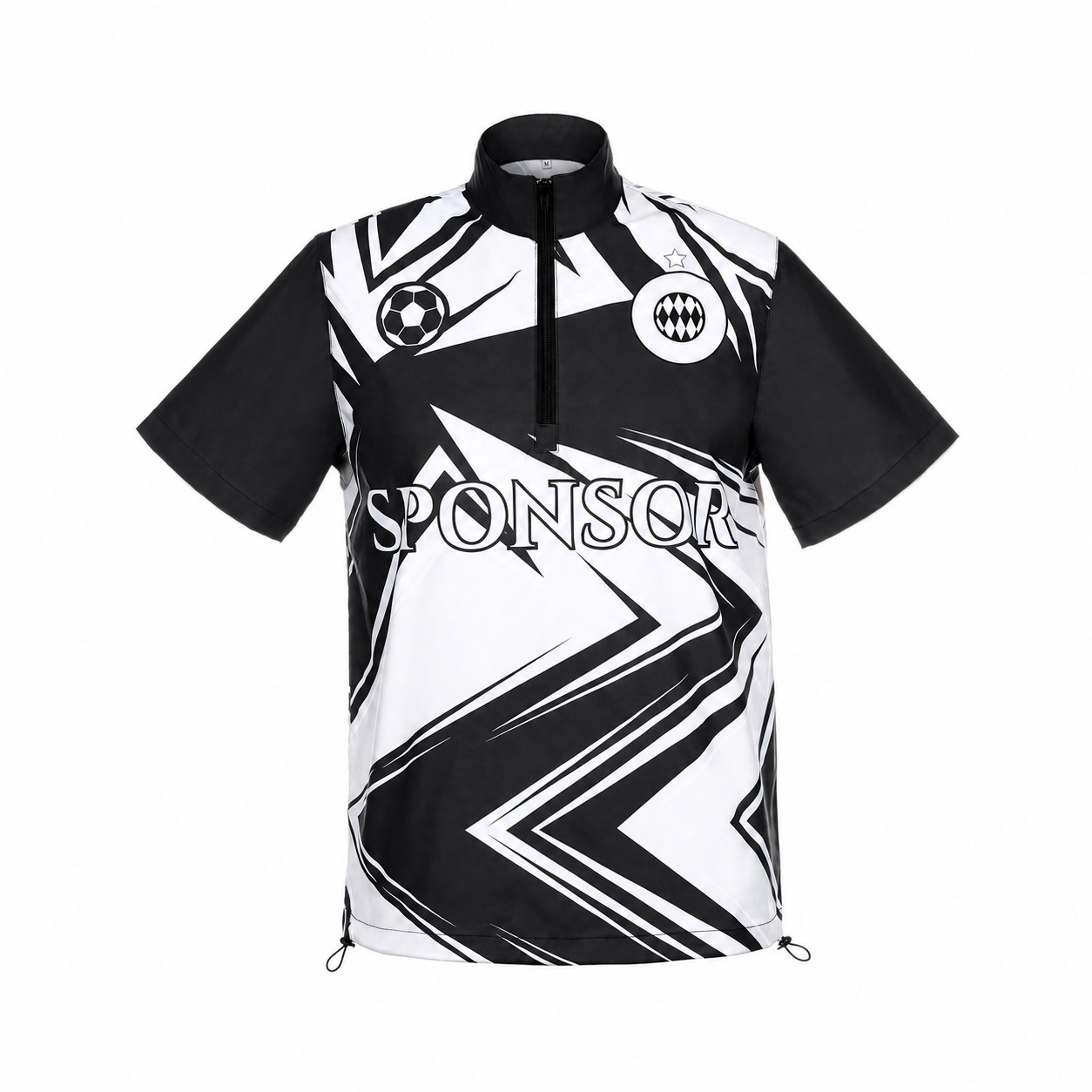 Polyester Quarter-Zip Short Sleeve Jacket — White