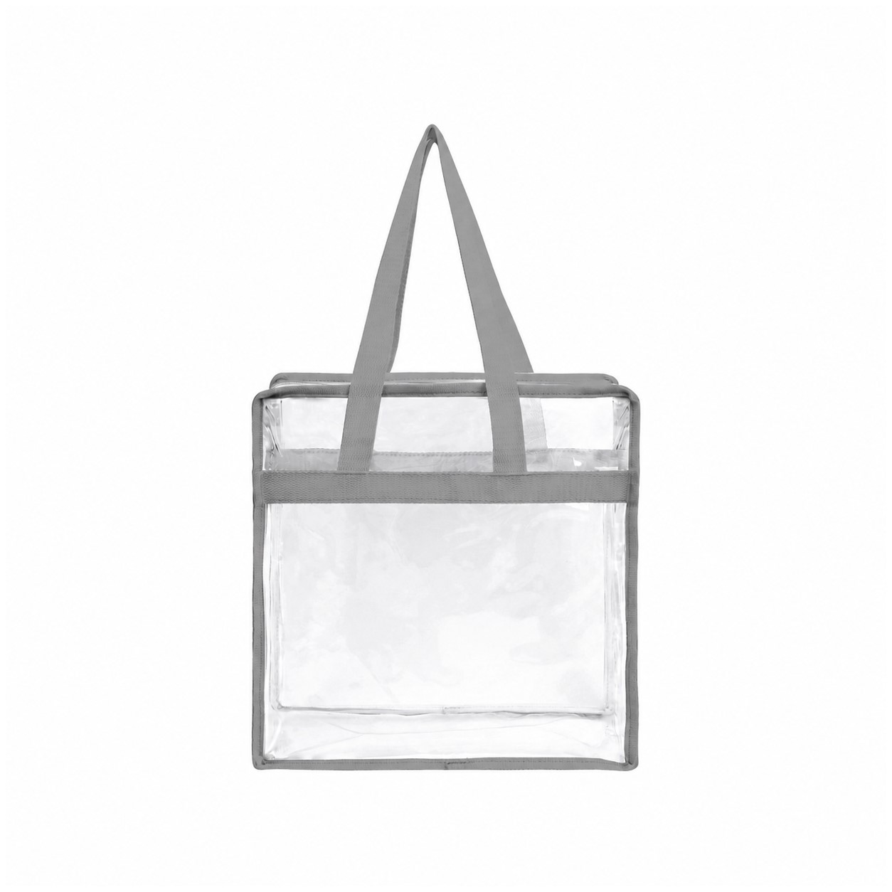 Stadium Clear Zipper Tote Bag — Gray