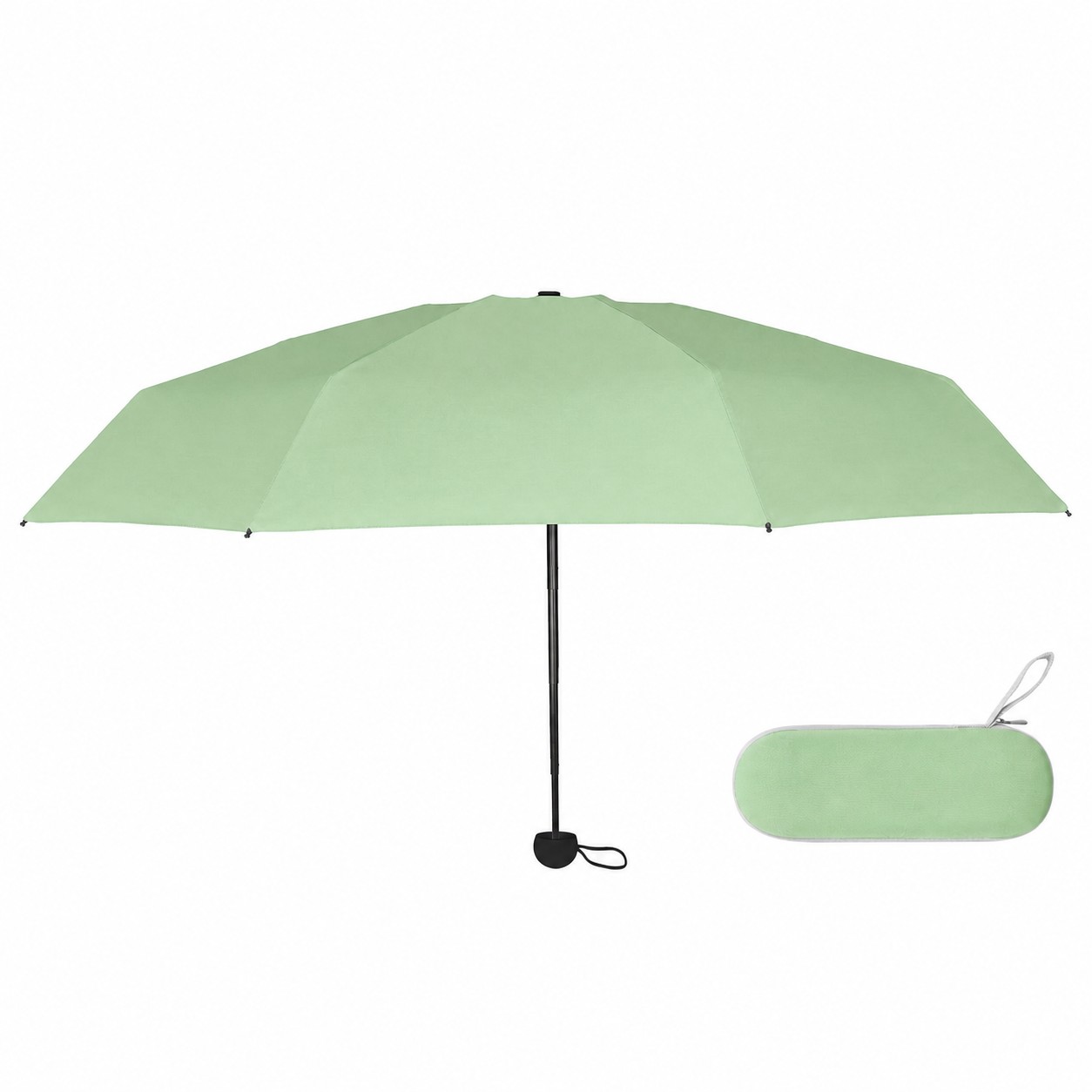 Compact Sun Rain Umbrella Set — Light Green