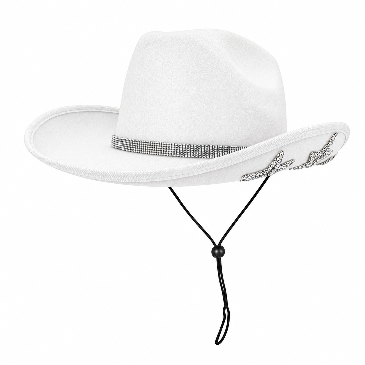 Rhinestone Felt Cowgirl Hat — White