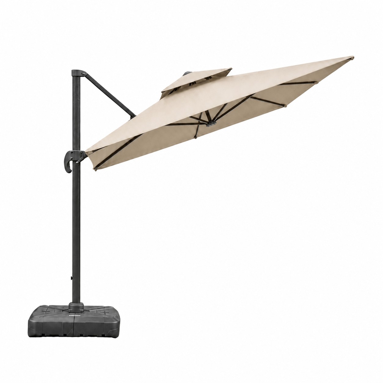 Square Cantilever Patio Umbrella — Beige