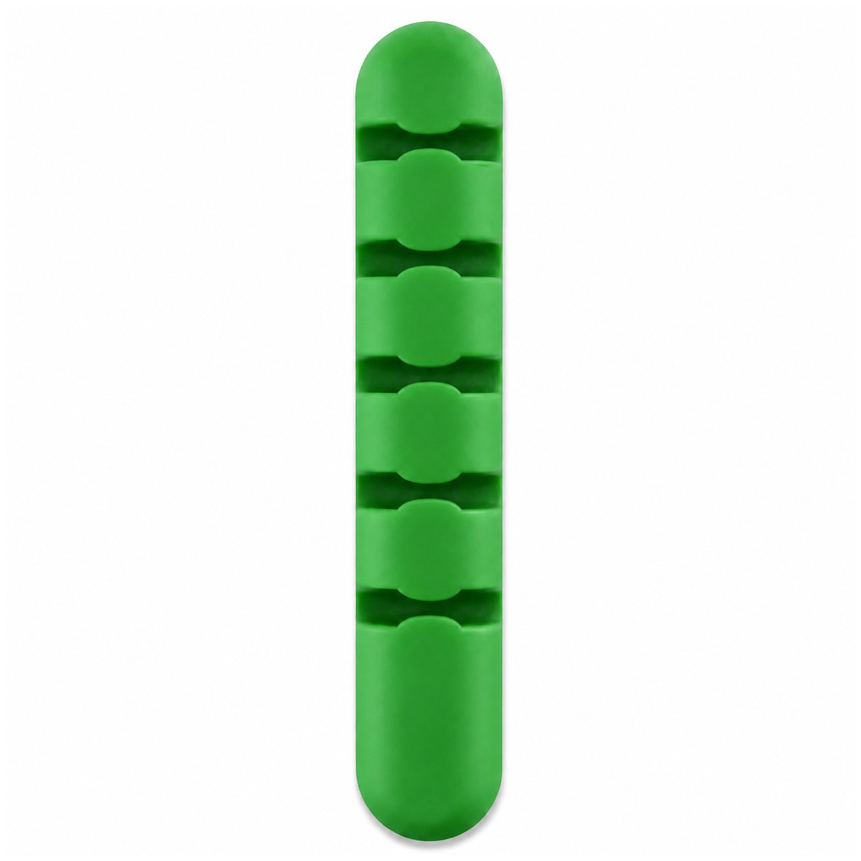 Five Slot Silicone Cable Organizer — Green