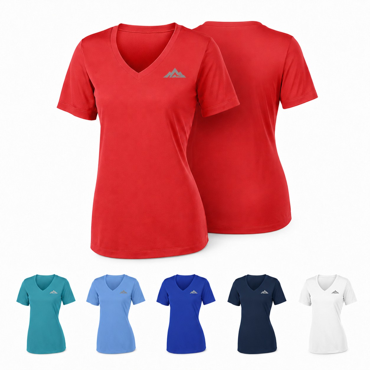 Ladies Polyester V Neck Athletic Tee