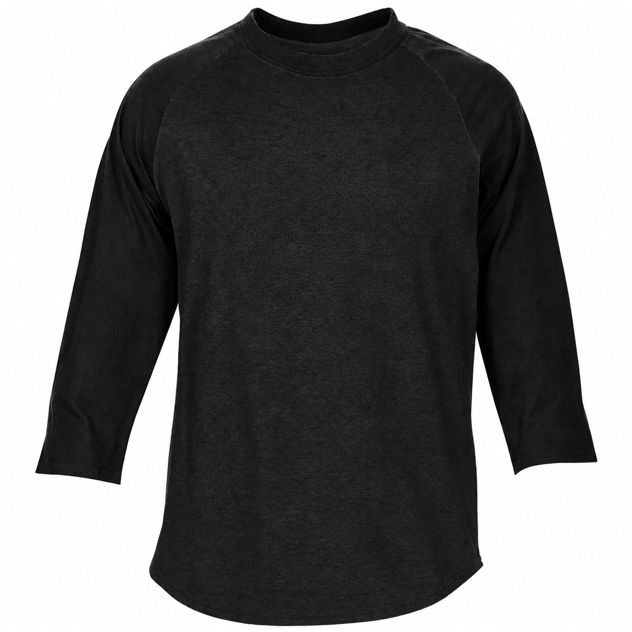 Cotton Colorblock Baseball Sleeve Shirt — Black