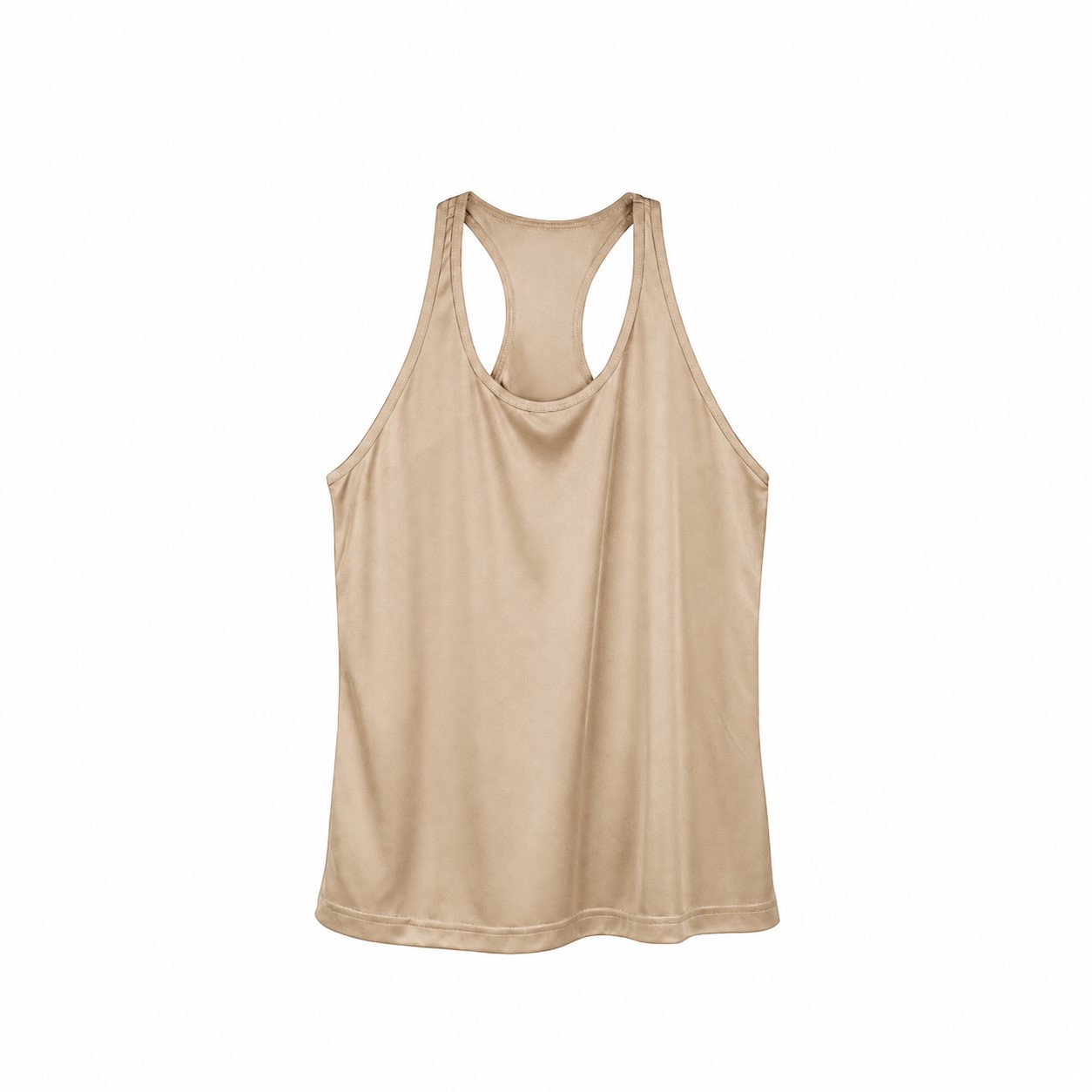 Ladies Racerback Polyester Performance Tank — Tan Beige