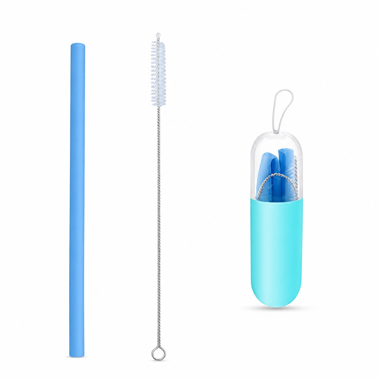 Foldable Silicone Drinking Straw Set — view 2