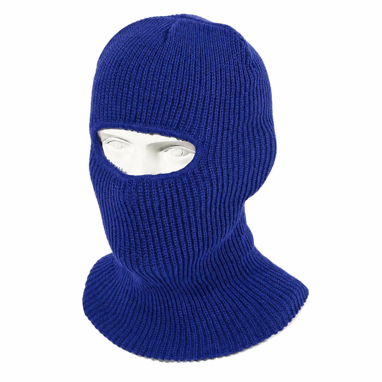 Polyester Knit Balaclava Beanie — Blue