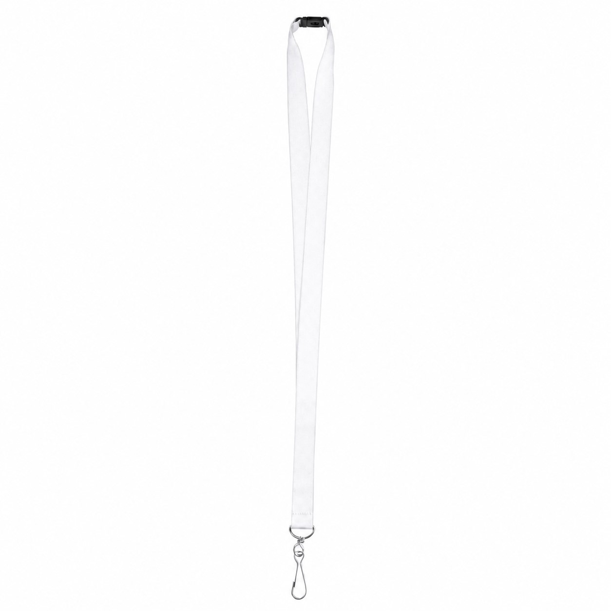 Polyester J Hook Breakaway Lanyard — Clear White