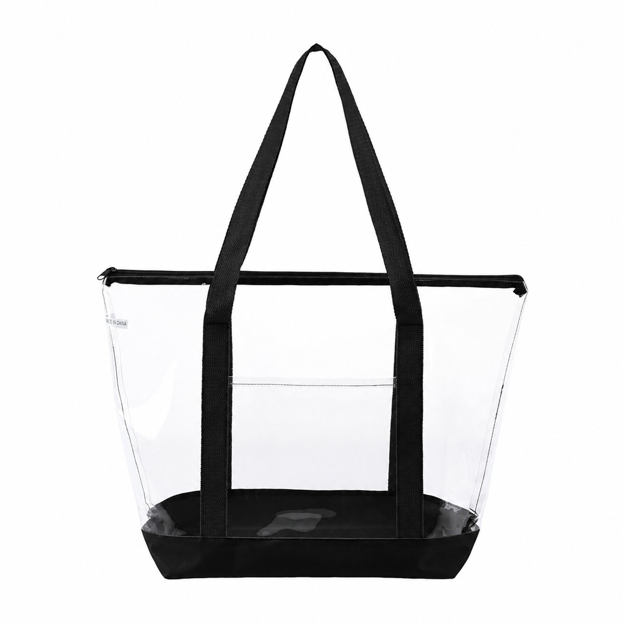 600D Polyester Zippered Storage Tote Bag — Black