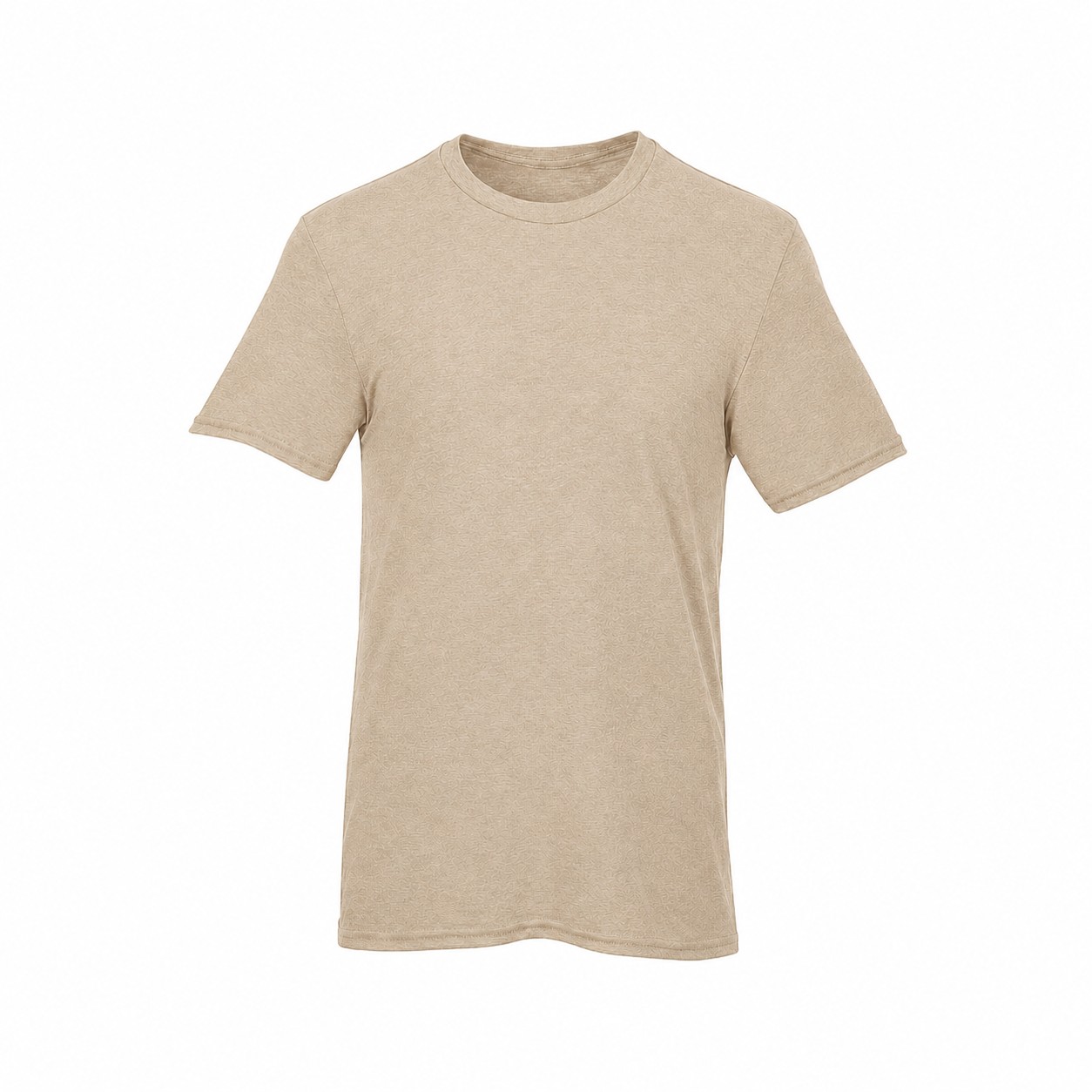 Cotton Crewneck T Shirt — Tan Beige