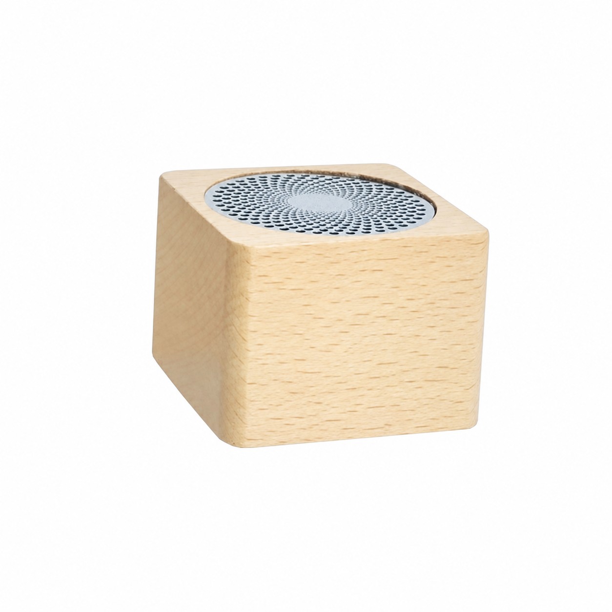 Wooden Wireless Sound Cube — Natural Beige