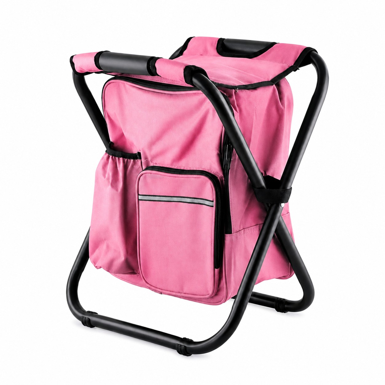 Insulated Backpack Folding Camp Chair — Pink