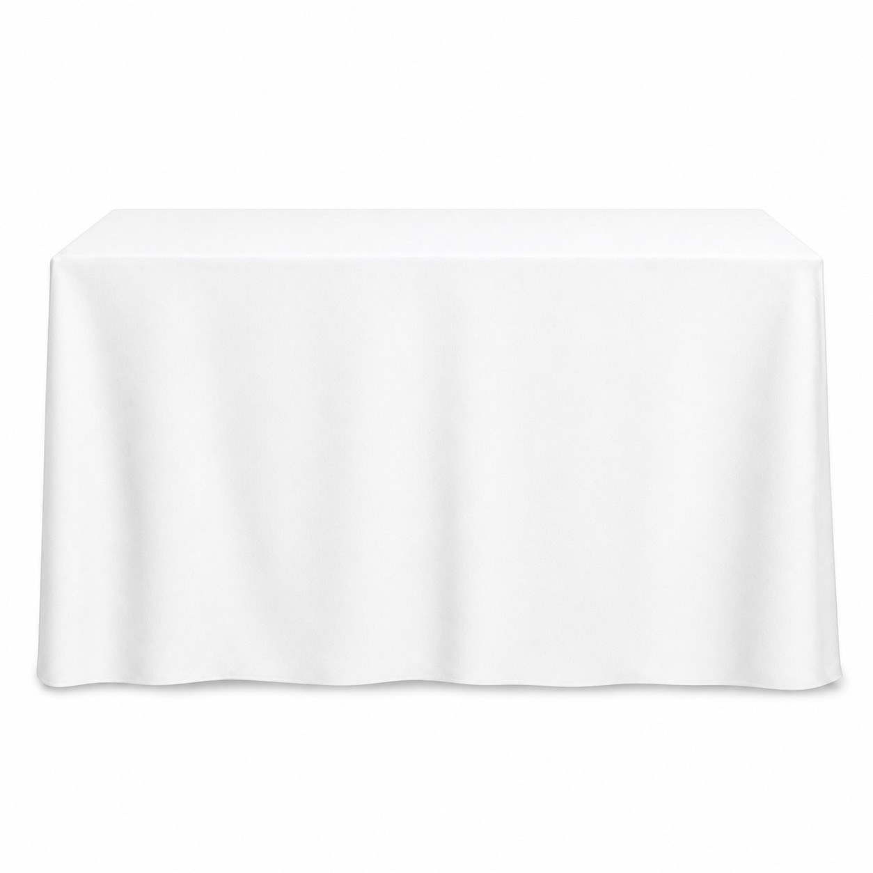 Eight Foot Elastic Fabric Table Cover — Clear White