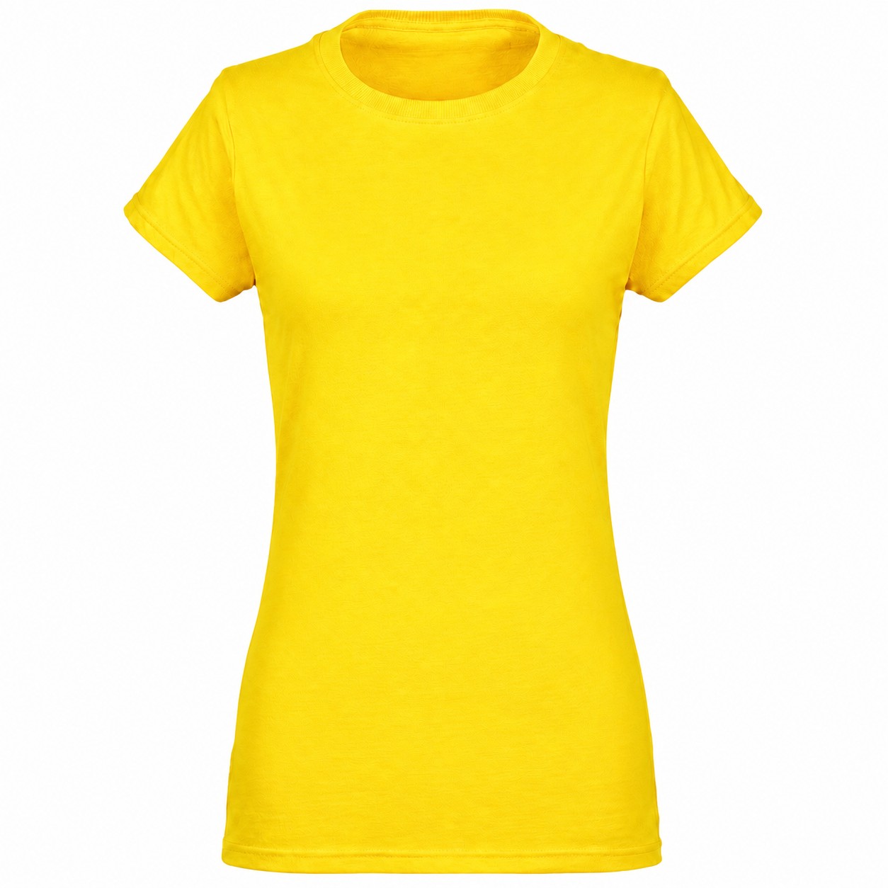 Ladies Soft Cotton Crewneck Tee — Yellow