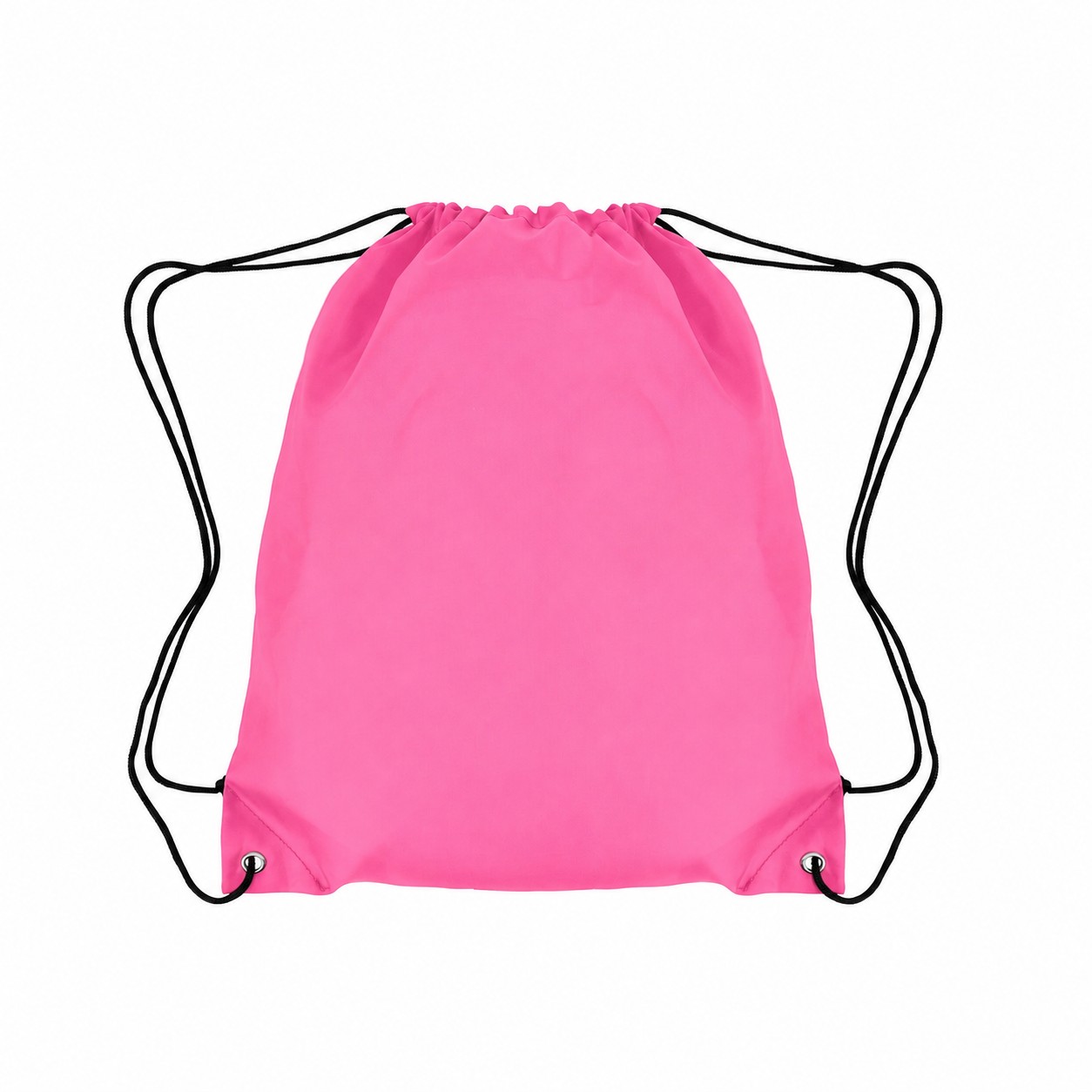 Drawcord Closure 210D Polyester Drawstring Bag — Pink