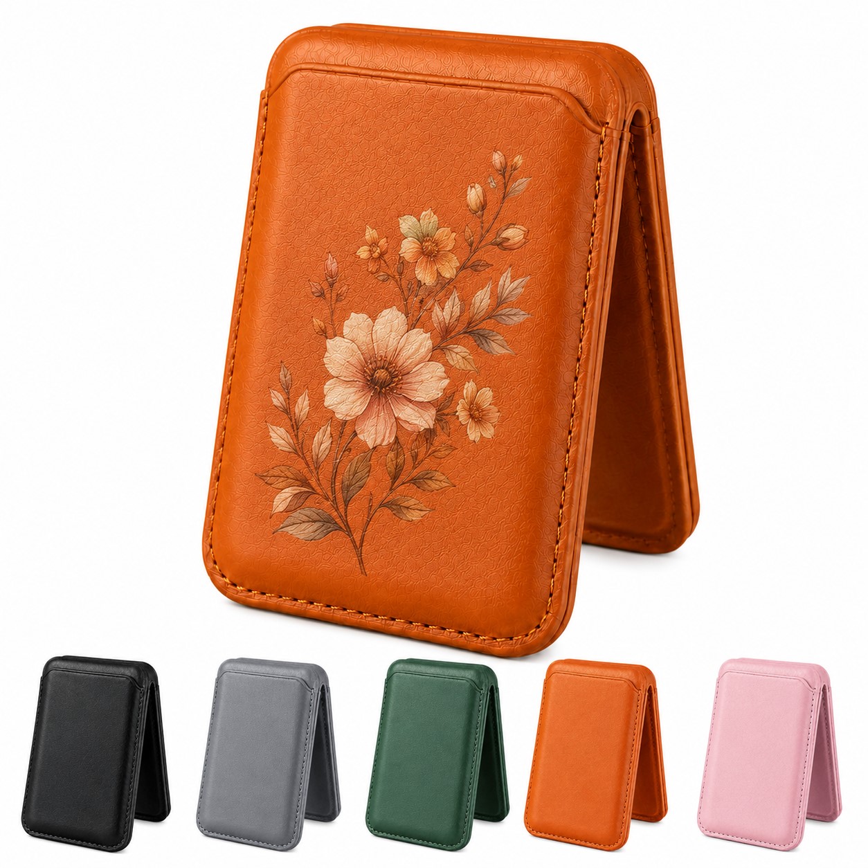Magnetic PU Phone Wallet Stand