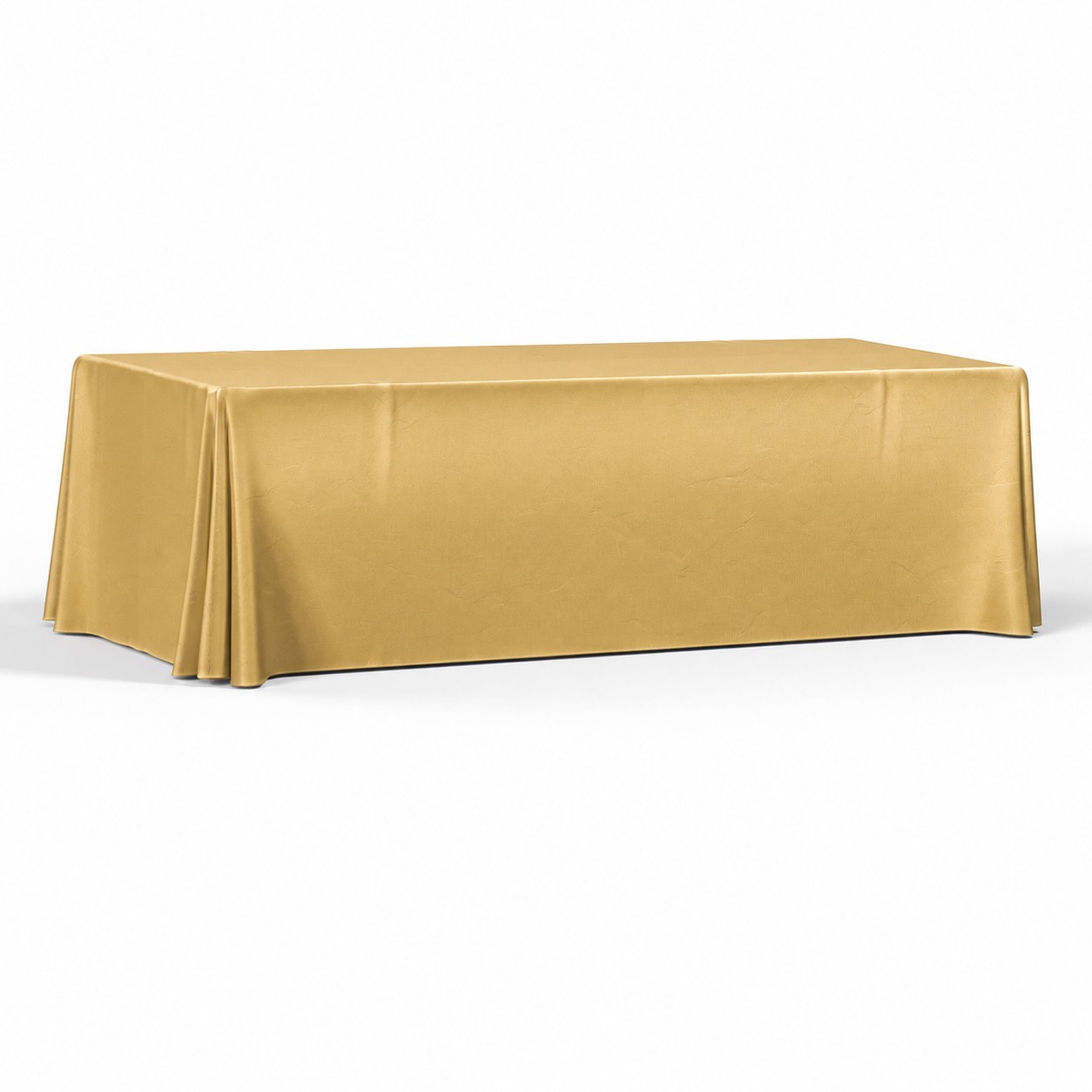 Four Side 8' Polyester Table Throw — Brass Gold