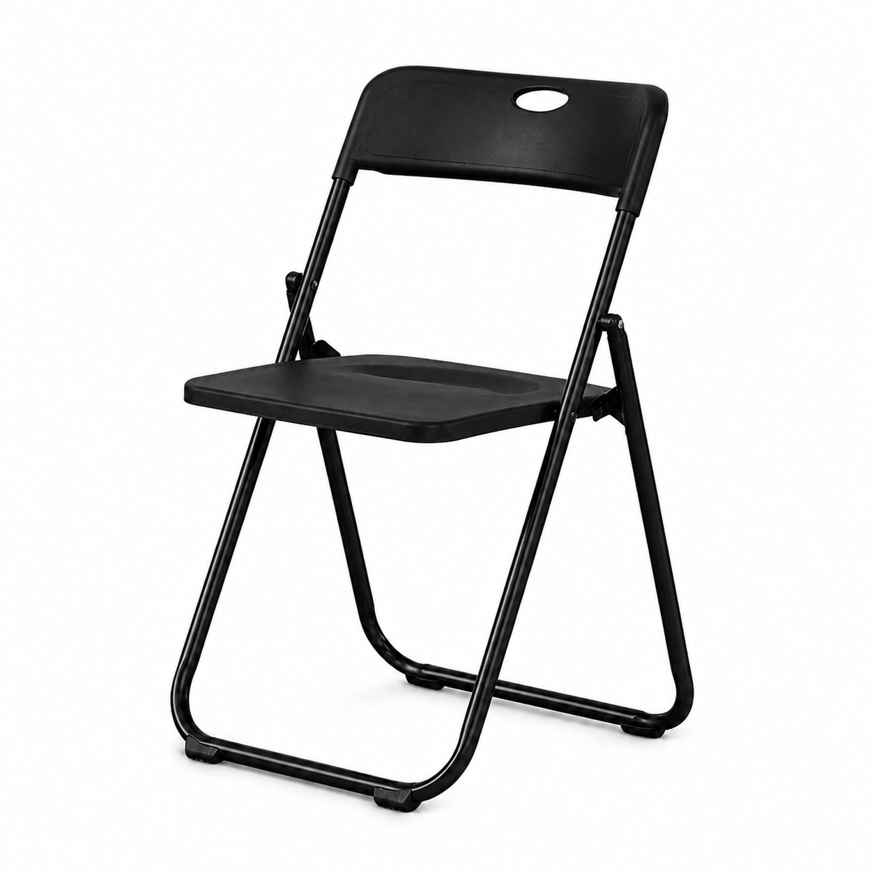 Portable Plastic Folding Chair — Black