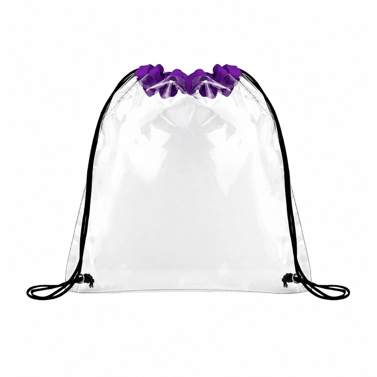 PVC Metal Grommets Drawstring Bag — Purple