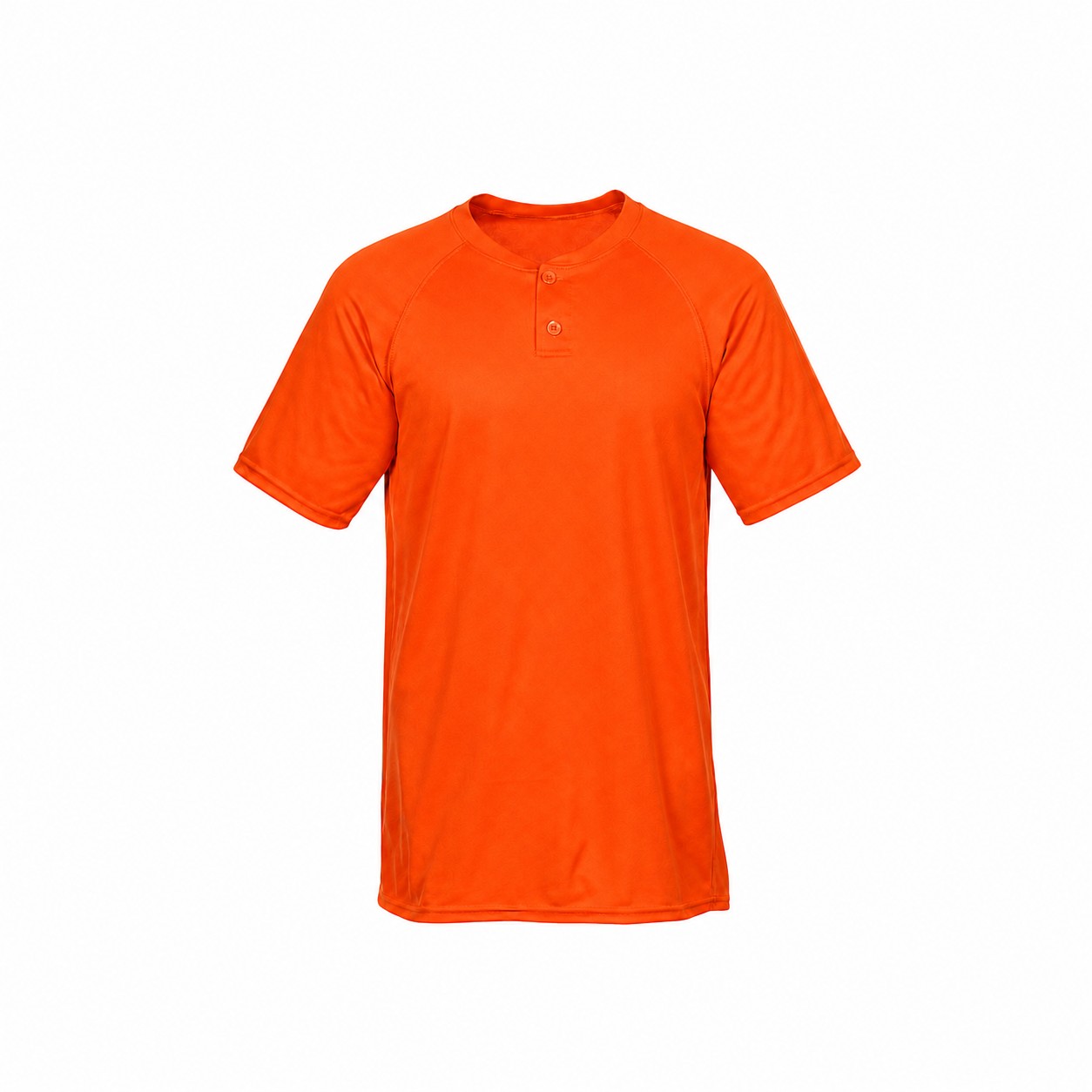 Polyester Two Button Baseball Jersey — Orange