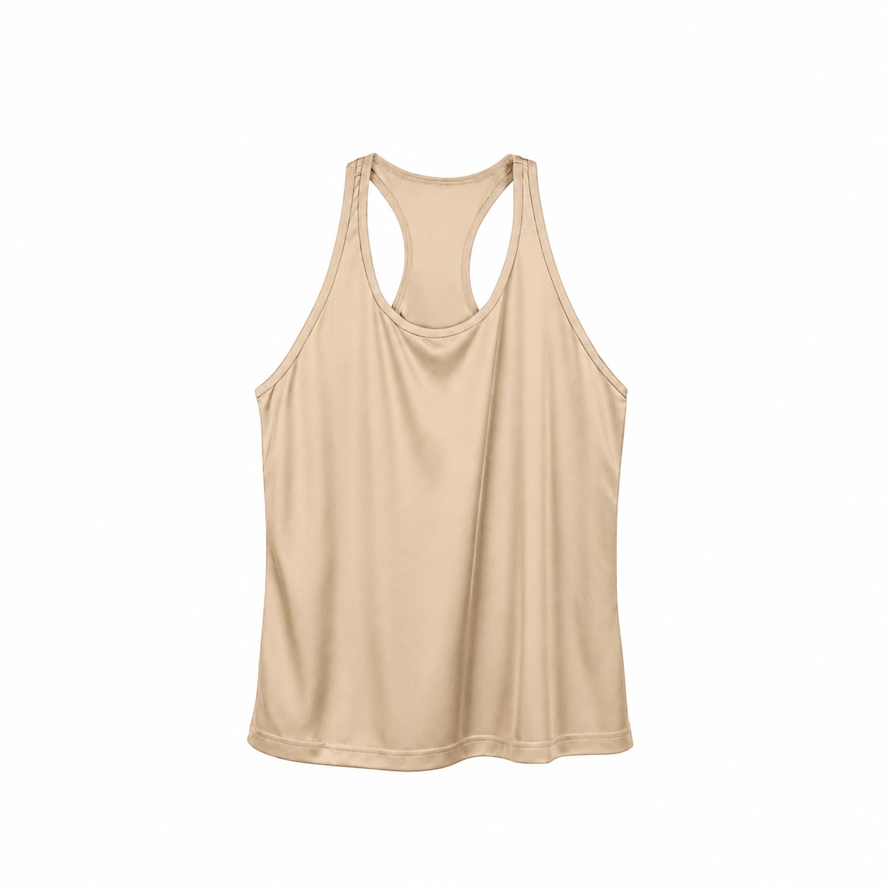 Ladies Racerback Polyester Performance Tank — Beige