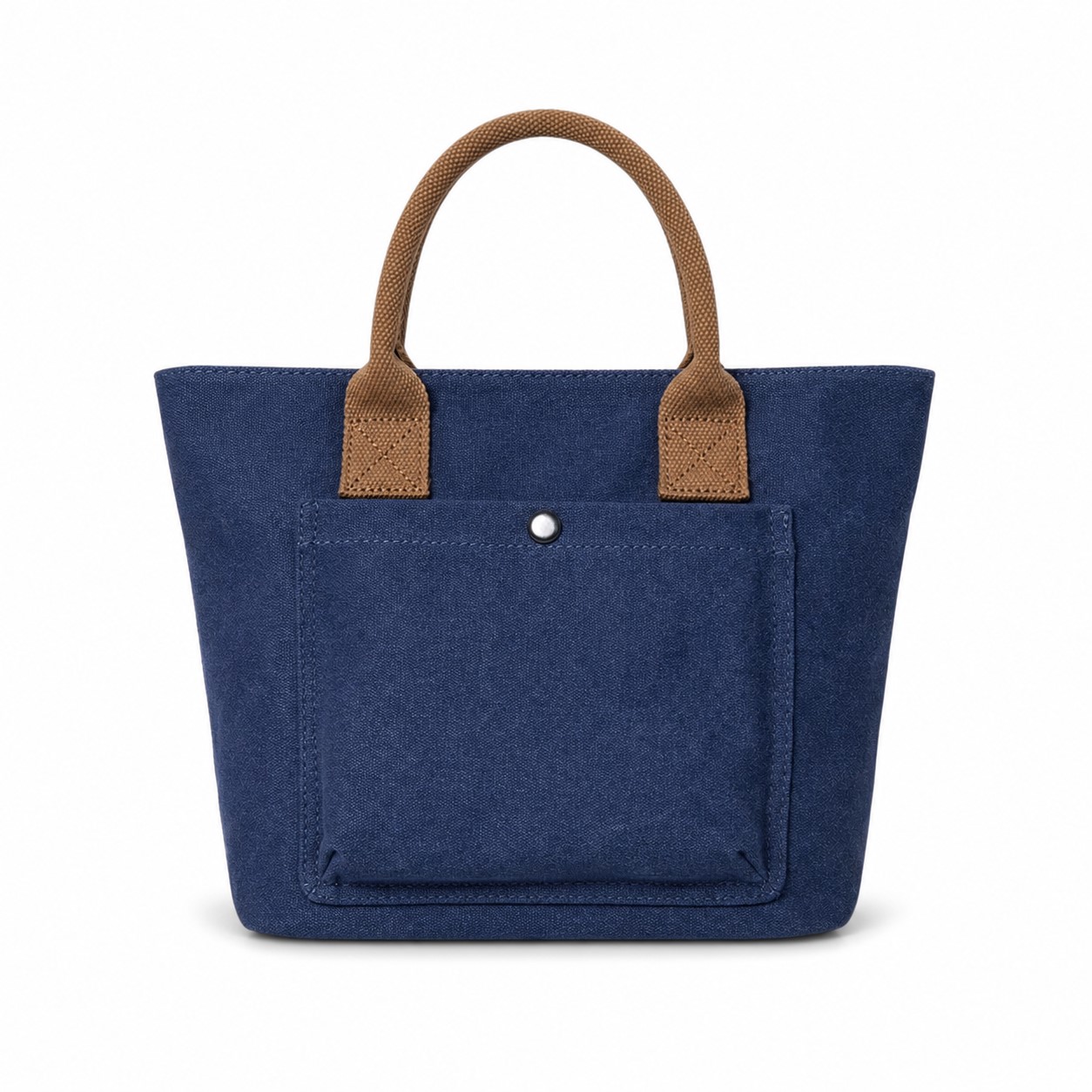 Canvas Handbag Tote With Snap Front Pocket — view 2