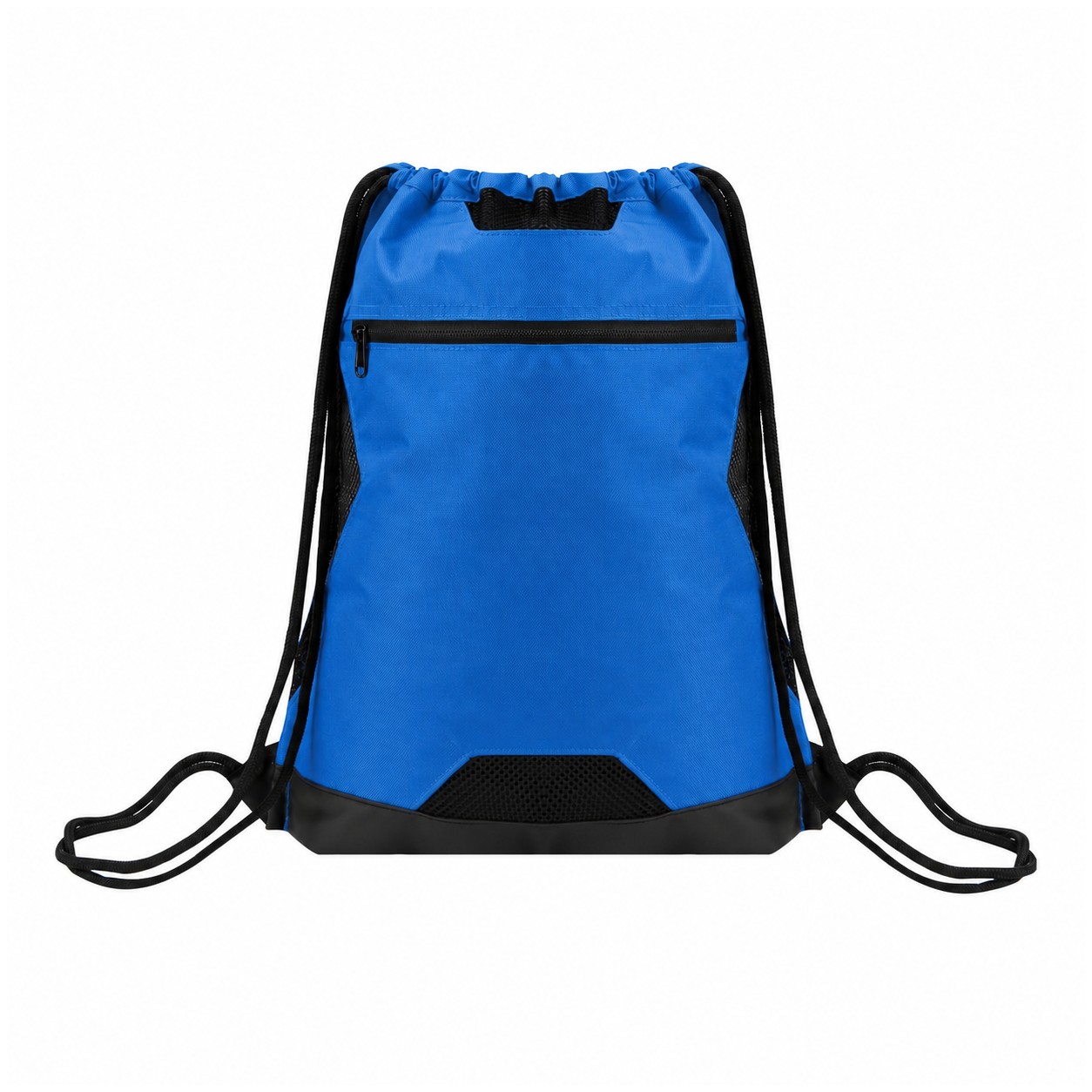 PU Bottom Drawstring Sport Sack — Blue