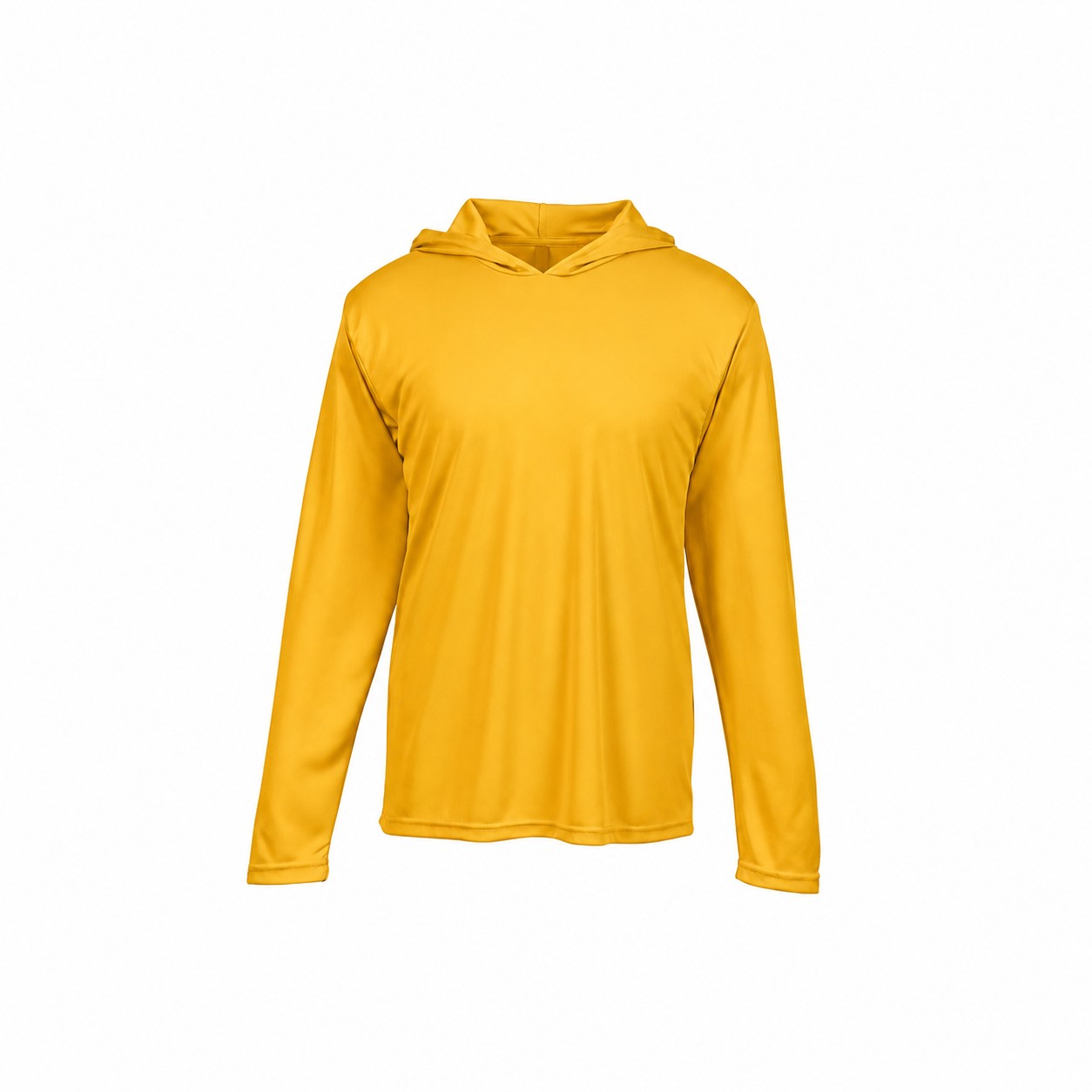 Lightweight Polyester Long Sleeve Hooded Team Shirt — Gold
