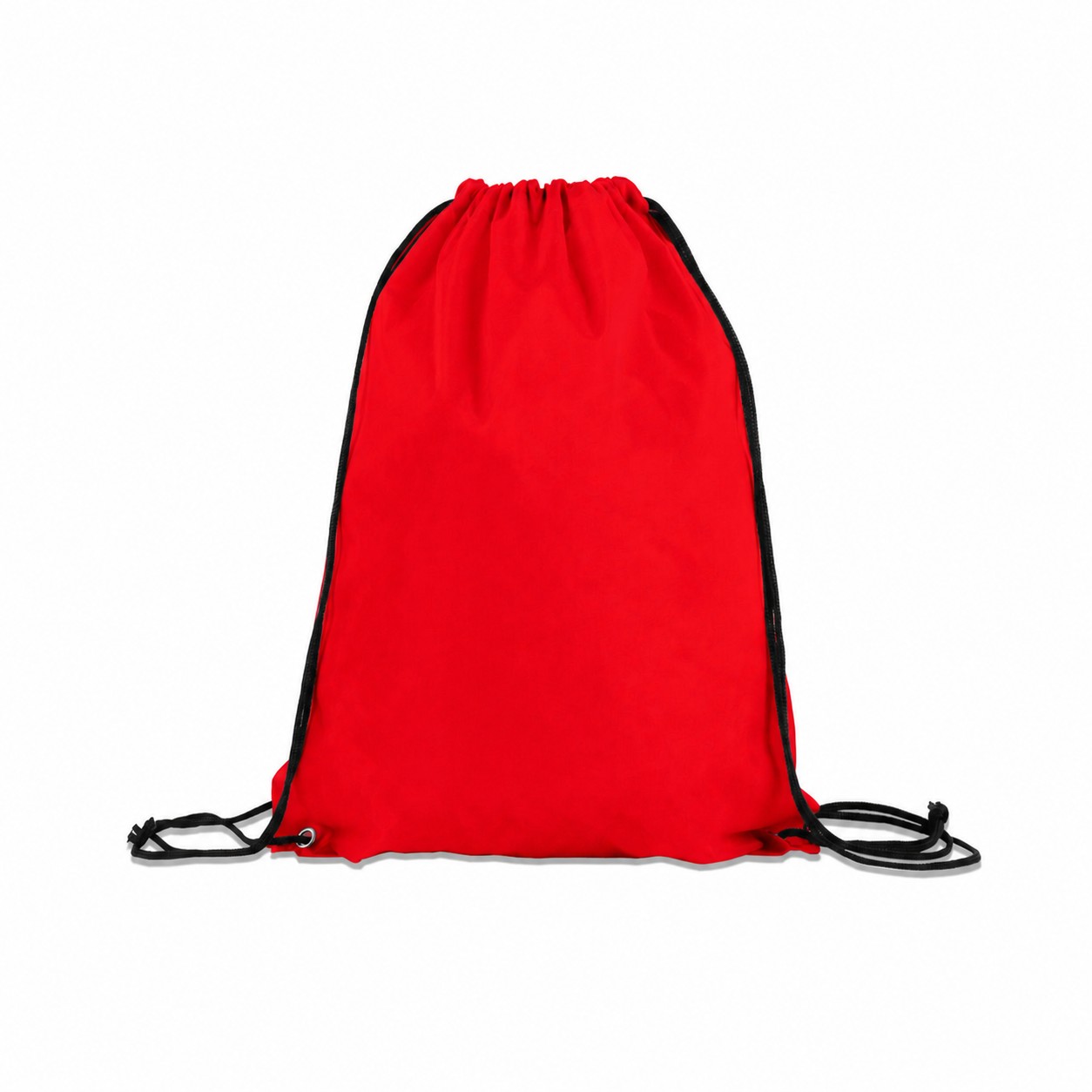 210D Polyester Drawstring Backpack With Adjustable Cords — Red