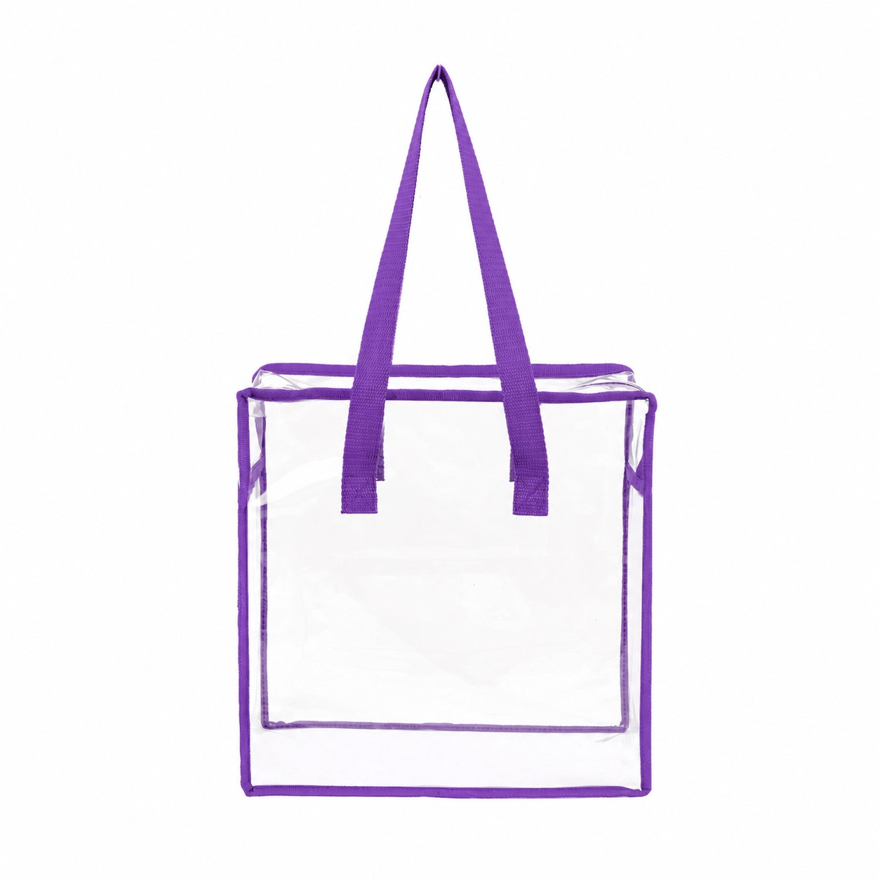 PVC Zippered Storage Tote Bag — Purple