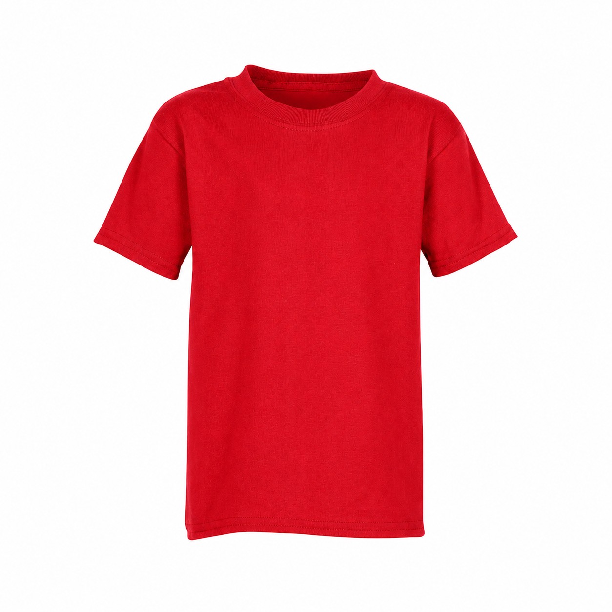Youth Cotton Polyester Short Sleeve Tee — Red