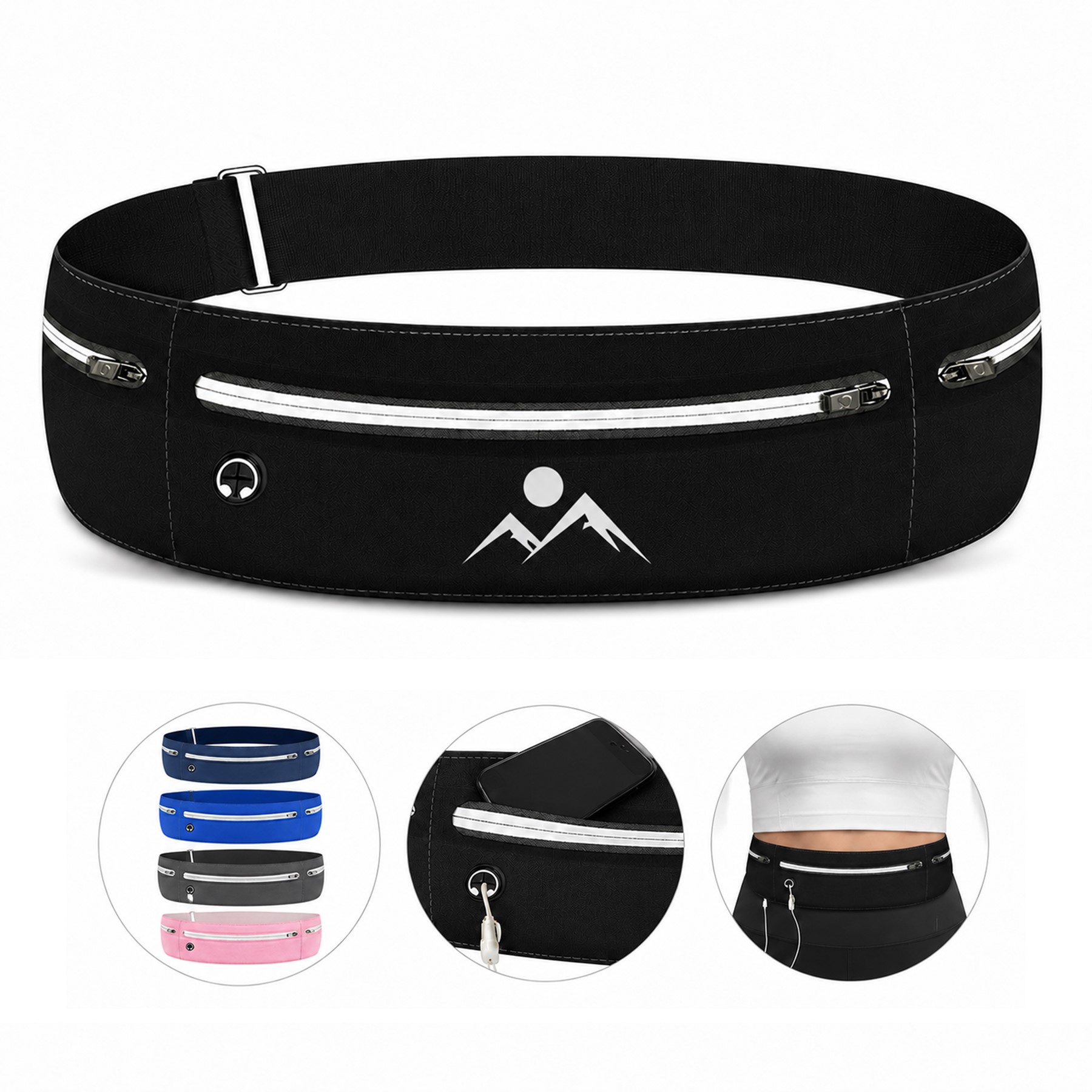 Polyester Running Waist Pouch With Earphone Port